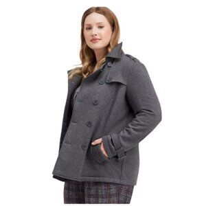 Women's Plus 4 Torrid Fleece Peacoat Jacket in Gray